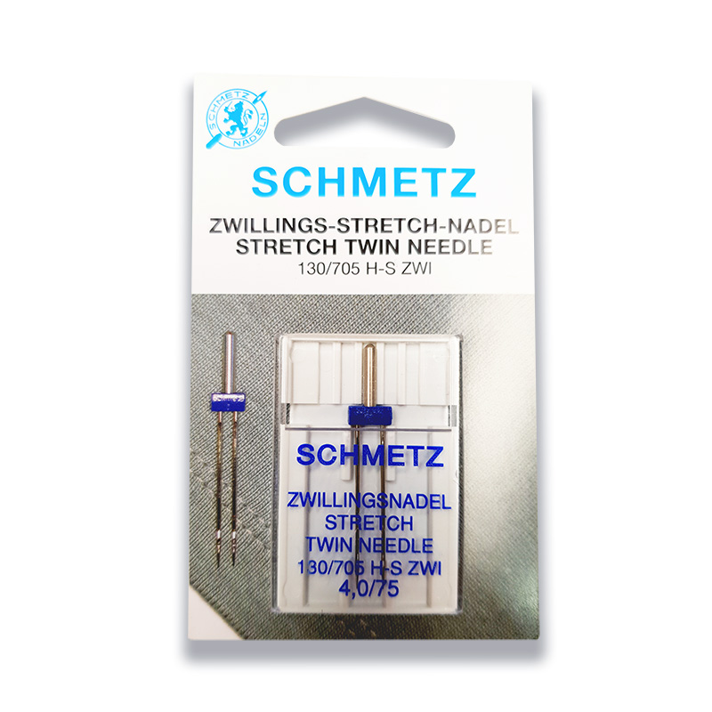 5 x Schmetz Twin Stretch Needle 4.0mm Size 75/11 - Great for Stretch